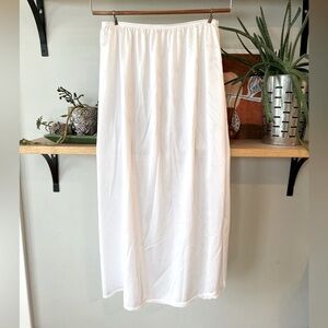 Vintage Vassarette White High Slit Lace Trim Slip Skirt Size Medium